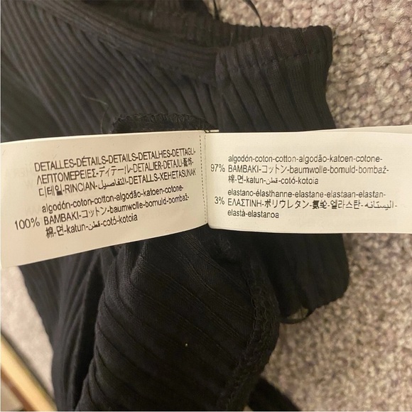 Zara Ribbed Cotton Blend Cut Out Bodysuit Women’s Black Size M - Medium - NWT - Picture 15 of 15